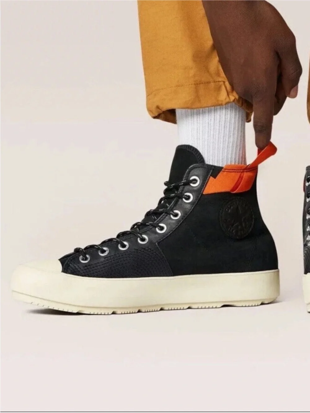 Converse Waterproof Men’s Black & Orange High-Top Sneaker